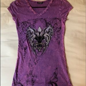 Vintage Y2K Purple Angel Tee